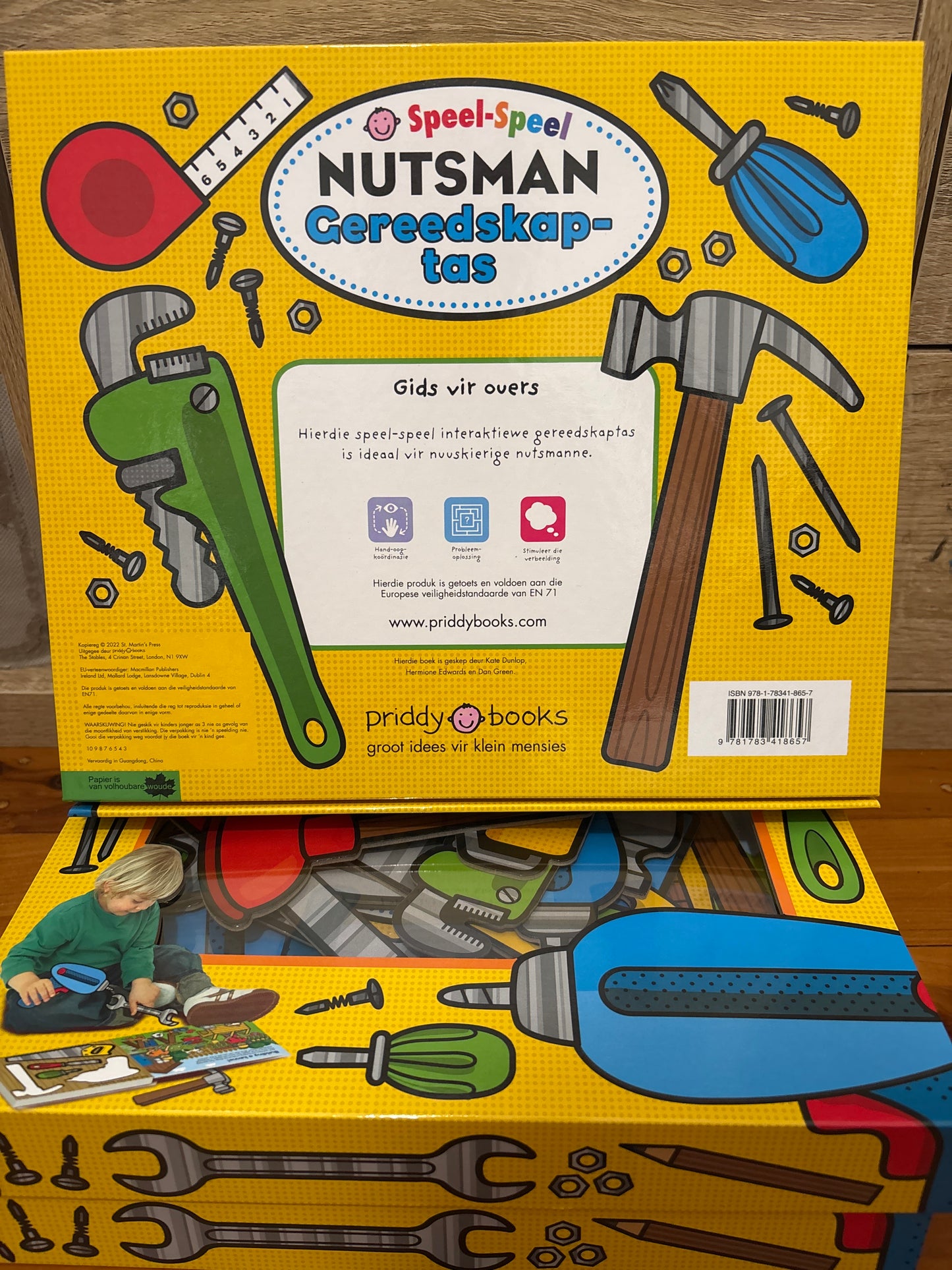Speel-Speel Nutsman Gereedskaptas (boek en bykomstighede)